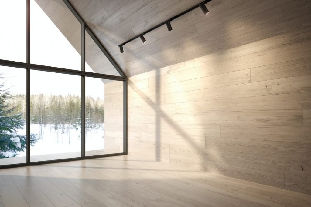 Empty Room Of A Forest House 3d Rendering.jpg